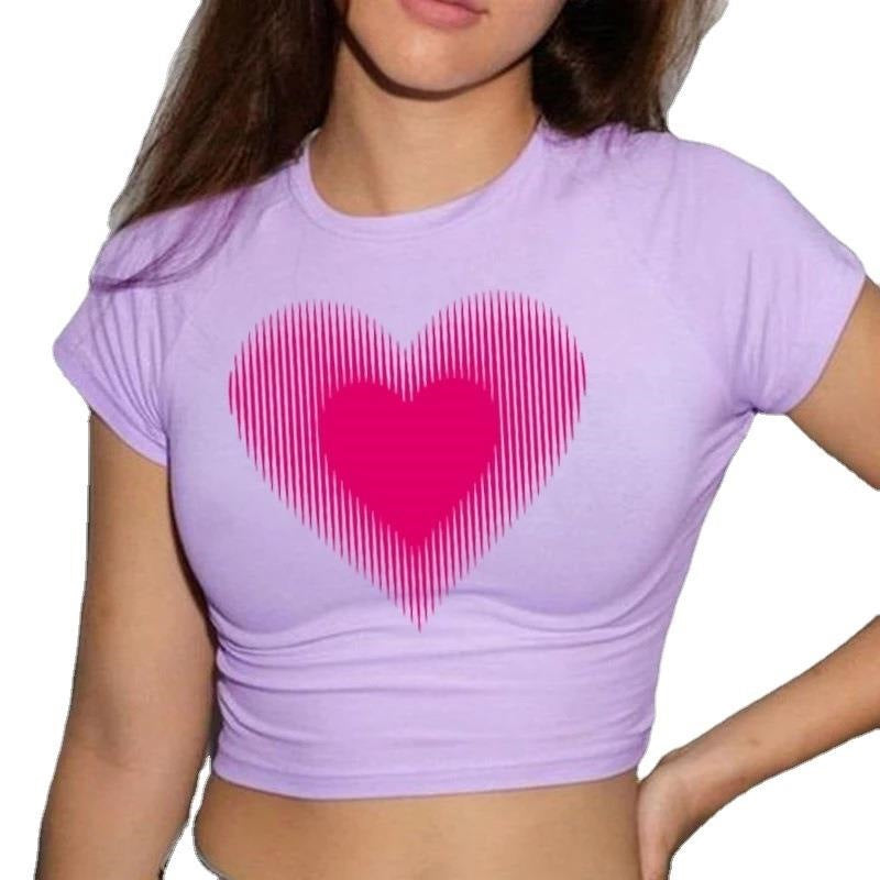 Short-sleeved Women's  Hot Girl Short T-shirt Midriff Outfit Top