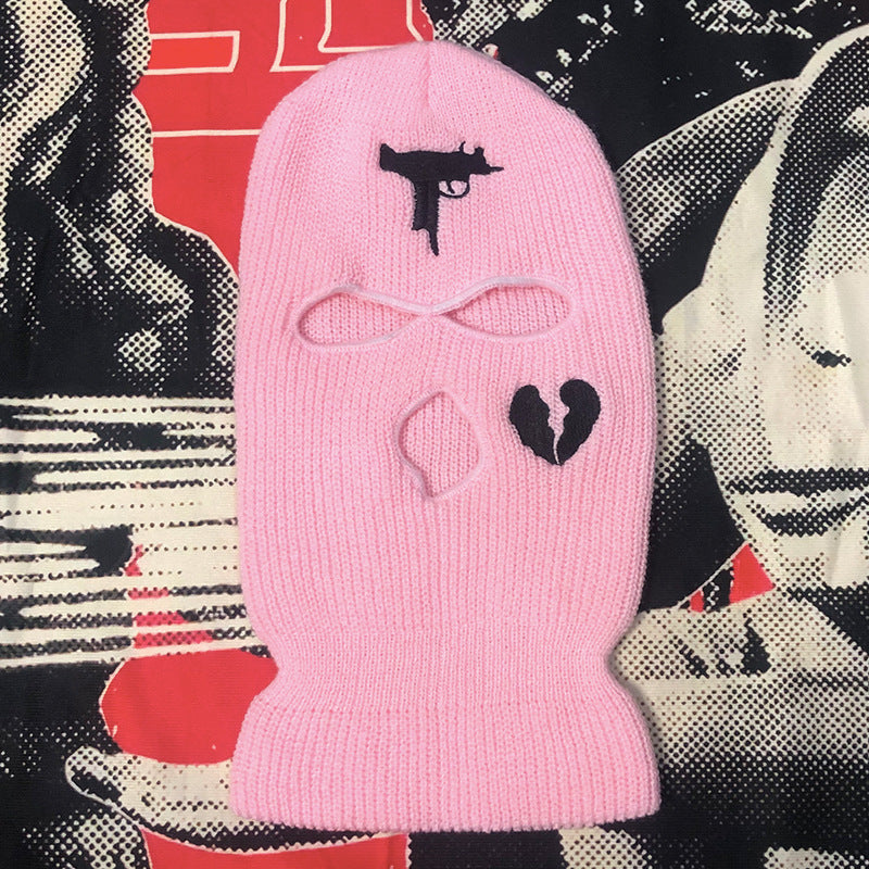 Embroidered Acrylic Three-hole  Ski Mask