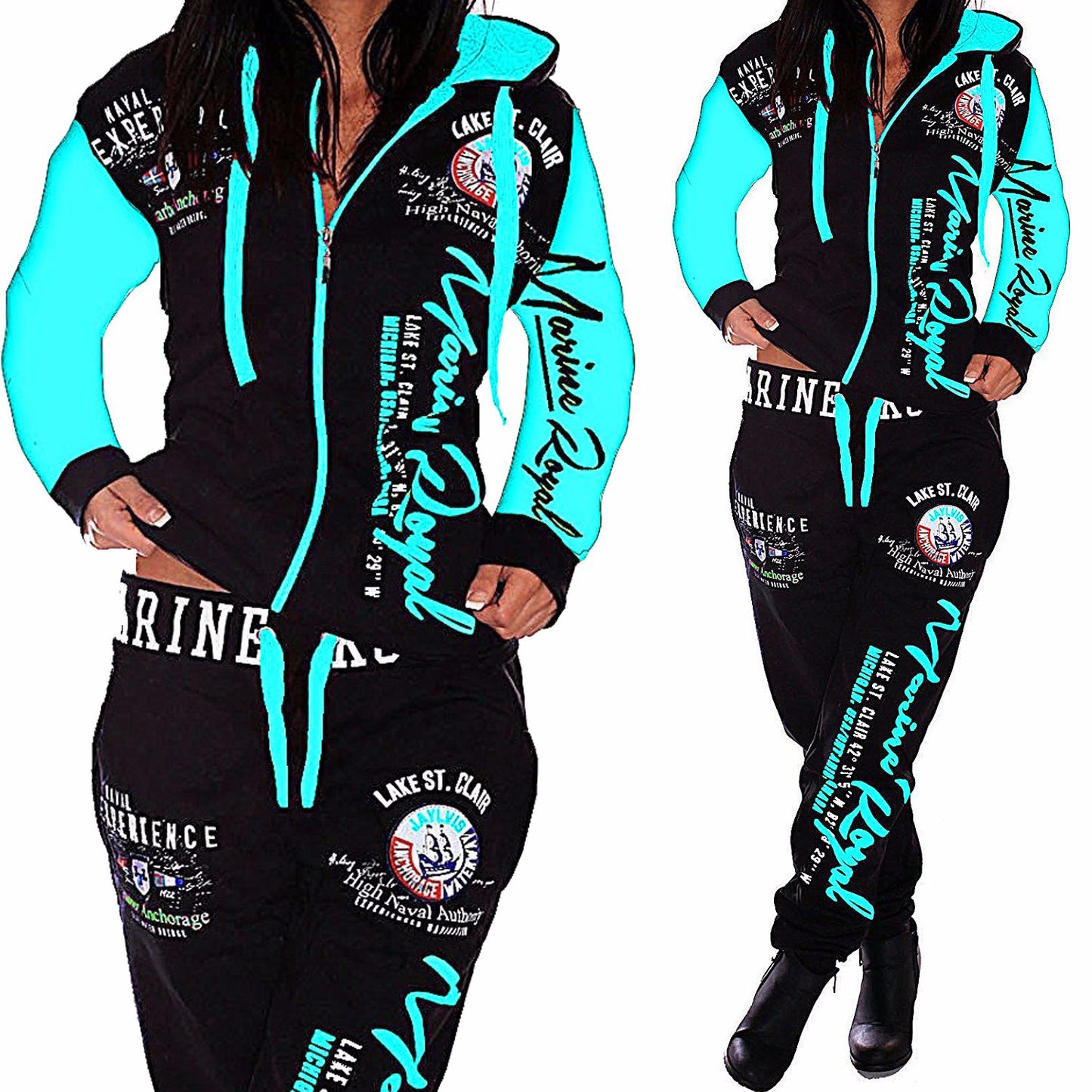 Women's Printed Two-piece Suit Suit