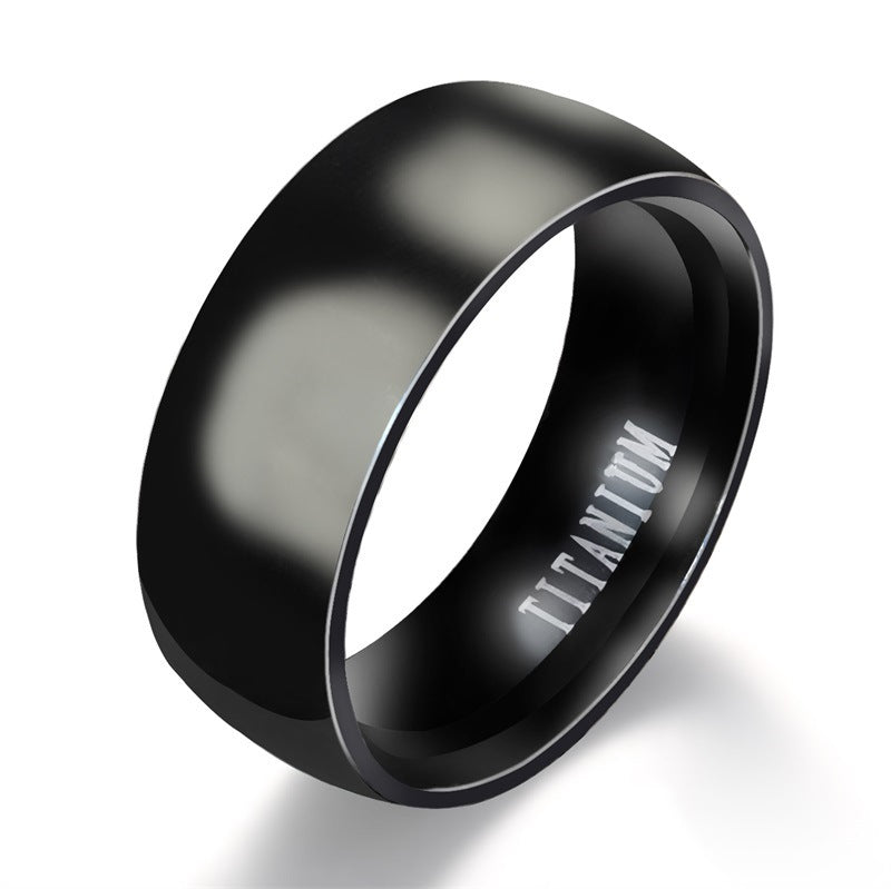 Men's Black Titanium Ring Matte Finished Classic Engagement Anel Jewelry For Male Wedding Bands