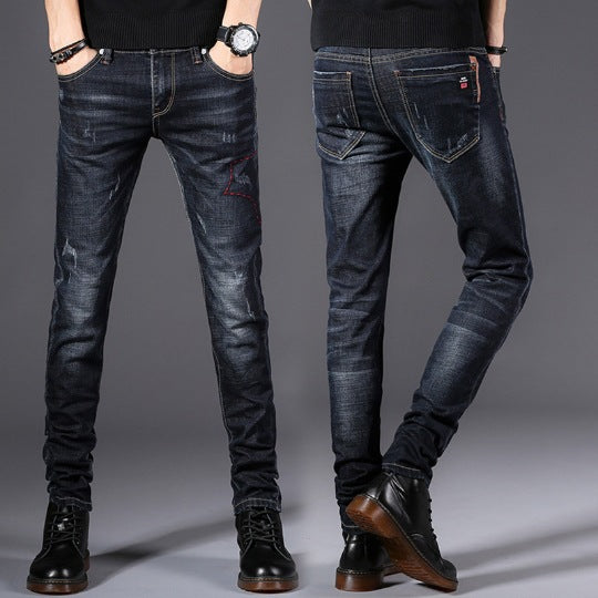 Jeans Slim Fit Plus Velvet Thickened Business Stretch