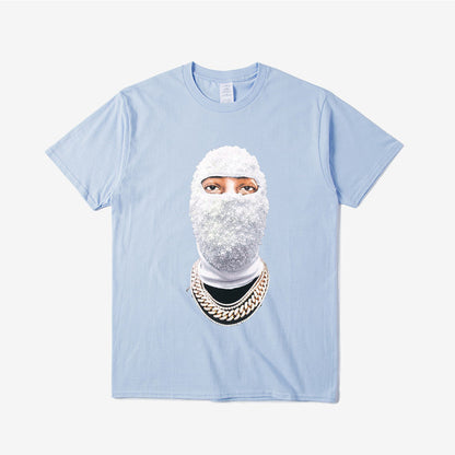 Masked Man Avatar Couple Loose Casual Short Sleeve T-shirt