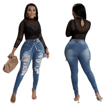 European And American Fashion Women's Wear Denim Skinny Pants