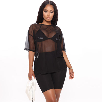 Loose And See-through Two-piece Set