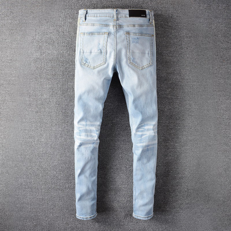 High Street Fashion Men's Jeans With Holes