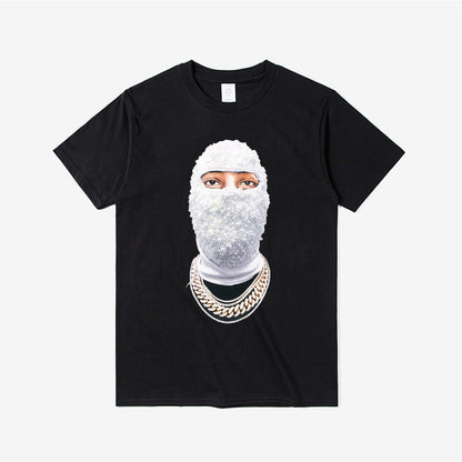 Masked Man Avatar Couple Loose Casual Short Sleeve T-shirt