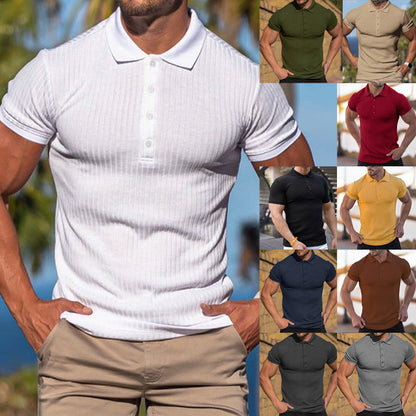 T-shirt Slim Short-sleeved Mercerized Cotton Polo Shirt