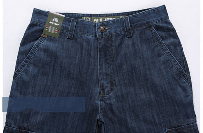 Men's Workwear Jeans Straight Loose Multi-pocket