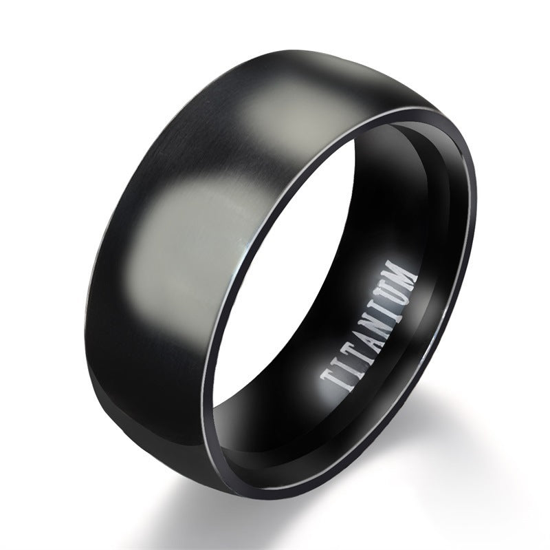 Men's Black Titanium Ring Matte Finished Classic Engagement Anel Jewelry For Male Wedding Bands