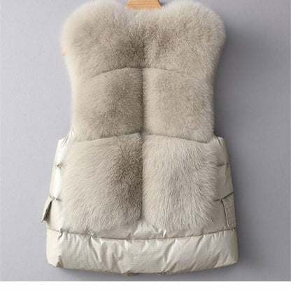 Wool-like Vest Waistcoat Short Down Jacket