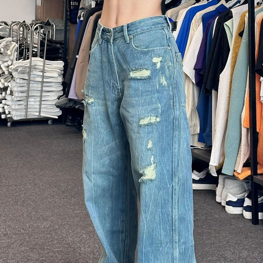 Retro High Waist Loose Wide Leg Pants