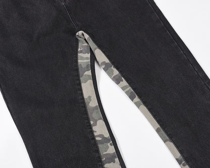 High Street Fashion Brand Washed And Distressed Retro Camouflage Pants