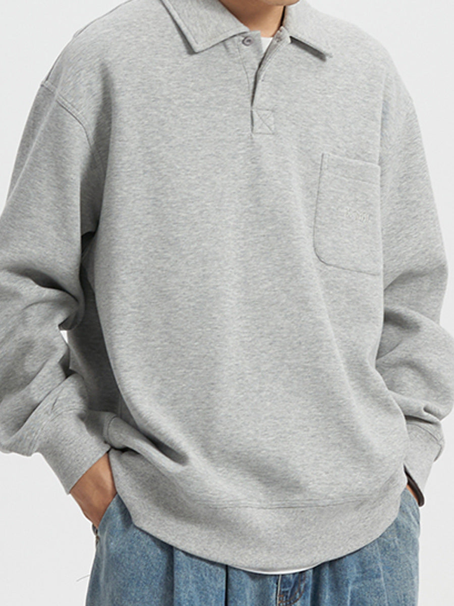 Men's Retro Solid Color Loose Sweater