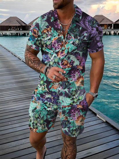 3D Printing Small Floral Trend Men's Polo Shirt Suit