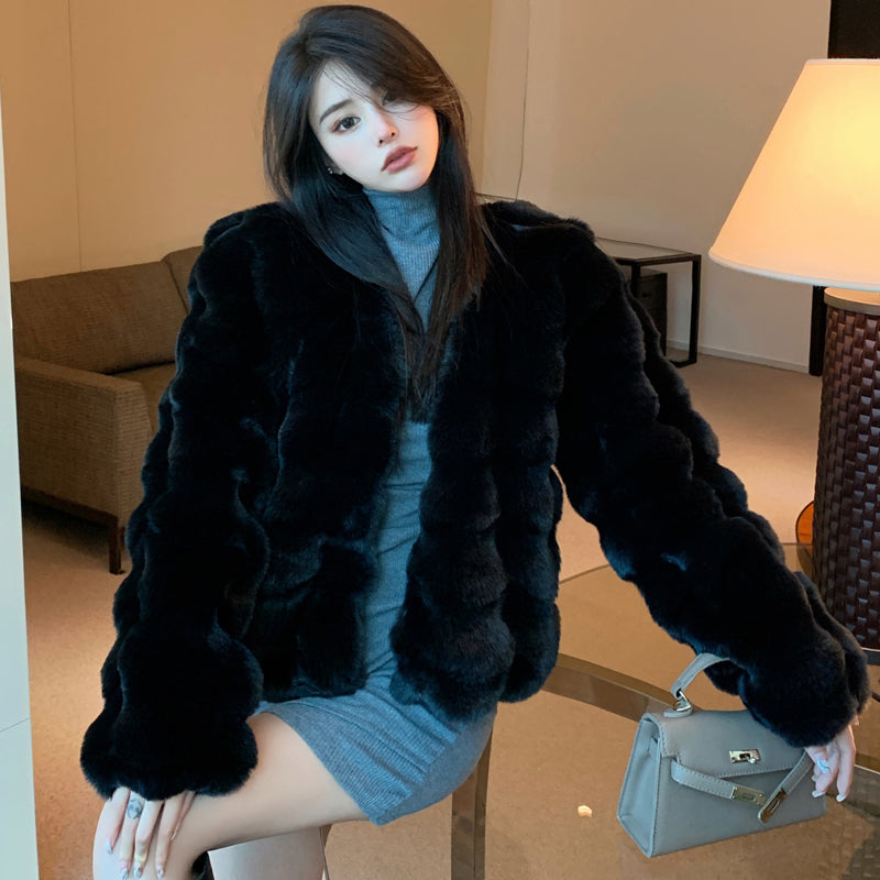 Mink Velvet Eco-friendly Fur Coat For Women Short