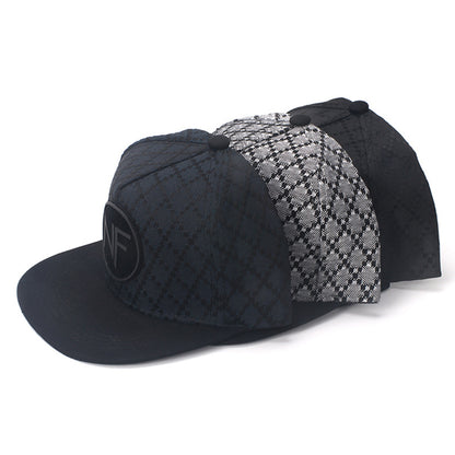 New Men's Baseball Cap Spring And Summer New Sun-proof Hip Hop Fashion Plaid Flat Eaves Cap