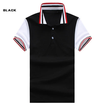 Summer Foreign Trade New Fashion Thread Collar Short Sleeve T-shirt European Size Men's Casual Slim Polo Shirt