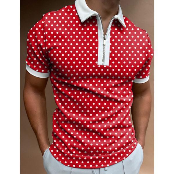 Patterned Polo Shirt Men's Casual Plus Size Short-sleeved Shirt