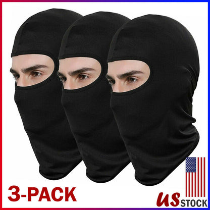 3 Pack Tactical Balaclava Thin Full Face Mask Lightweight Motorcycle Warmer Ski