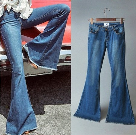 Women's Wide-leg Slim-fitting Mid-waist Sexy Jeans