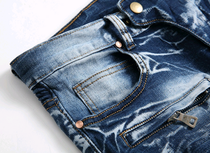 Jeans Men's Nostalgic Locomotive Jeans Straight Tide Men's Individual Pants