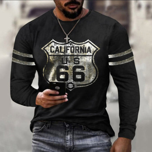 Men's Muscle Print Long Sleeve T-Shirt