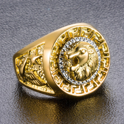 Male lion head ring