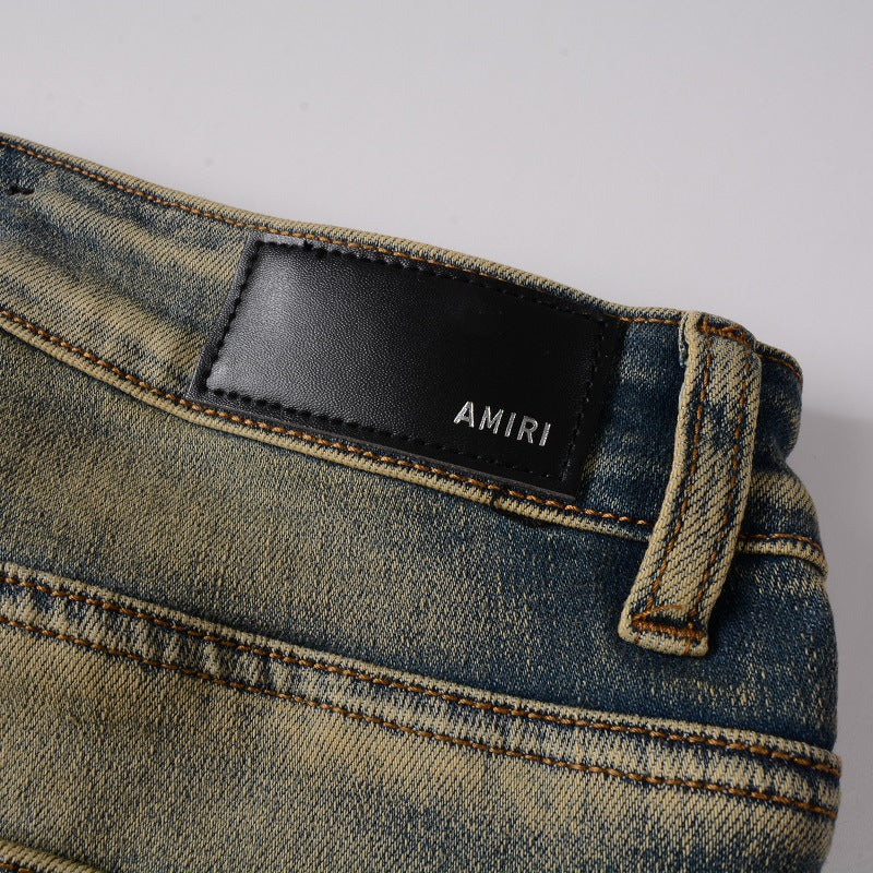 High Street Embroidered Jeans With Holes