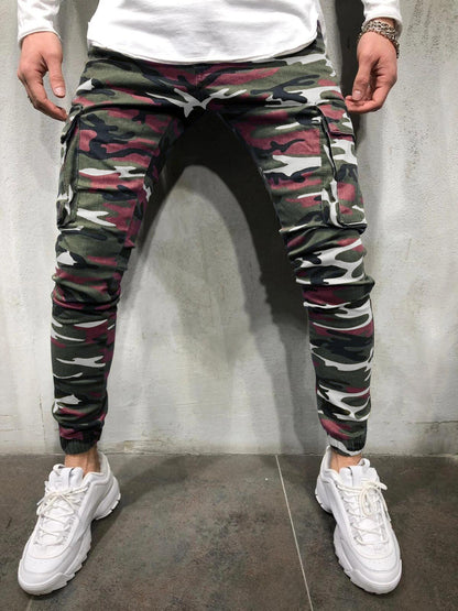 Men's Multi Pocket Stretch Jeans Camouflage Cargo Jeans