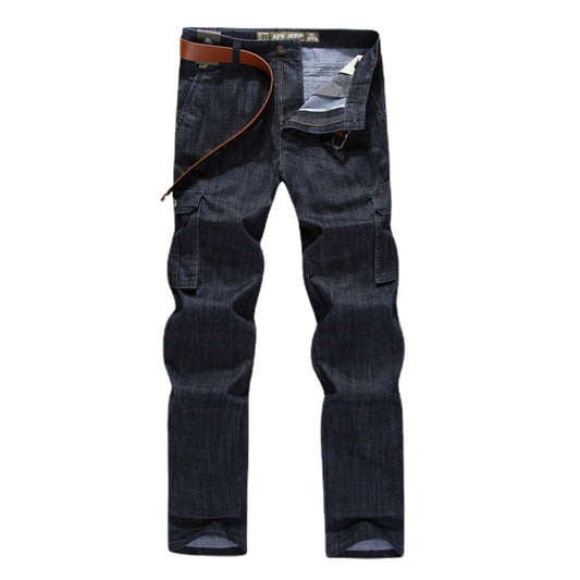 Men's Workwear Jeans Straight Loose Multi-pocket