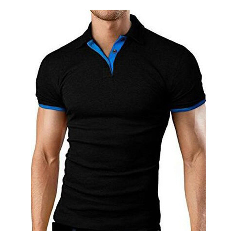 Men's stand-up cotton polo shirt