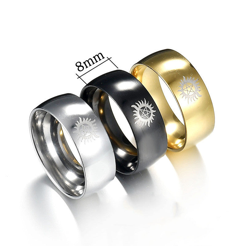 New Male And Female Stainless Steel Ring Ring 8mm Stainless Steel Ring