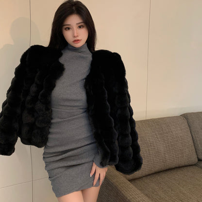 Mink Velvet Eco-friendly Fur Coat For Women Short