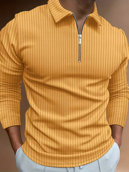 Spring New European And American Men's 3D Digital Printing Long Sleeve Polo Fashion Sports