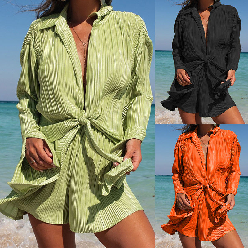 Women's Loose Lapel Long Sleeves Two-piece Suit