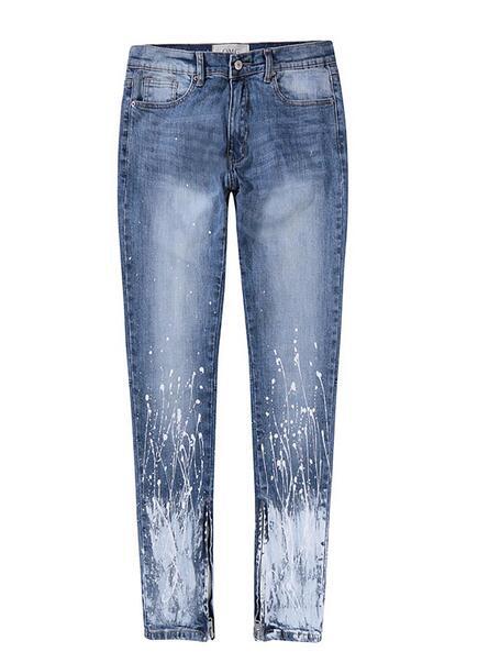 European and American High Street ink Splashing Jeans