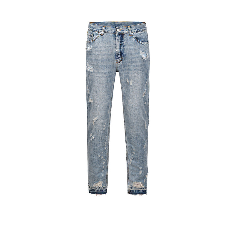 Destroy Insect Bite Men And Women Same Style High Street Fashion Jeans