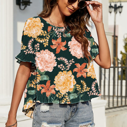 Women's Round Neck Printed Top