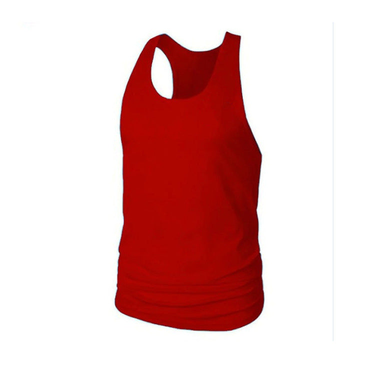 Men's Solid Color Wide Shoulder I-shaped Vest