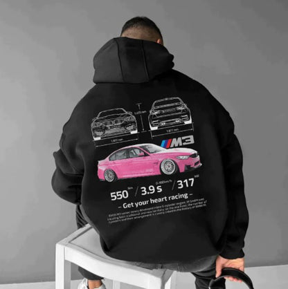 Men's Fashion Car Printed Hoodie