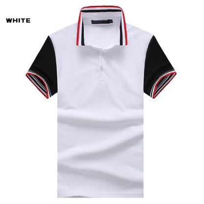 Summer Foreign Trade New Fashion Thread Collar Short Sleeve T-shirt European Size Men's Casual Slim Polo Shirt