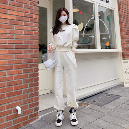 Korean Style Anti-aging Slimming Versatile Fashion Two-piece Leisure Sports Women