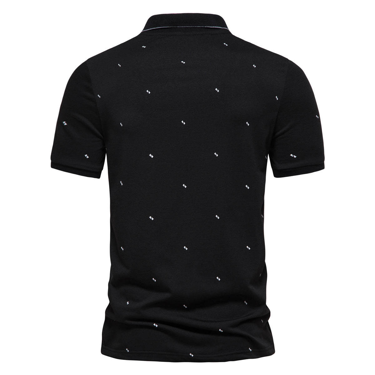 Men's Lapel Short Sleeve T-shirt Printed Casual