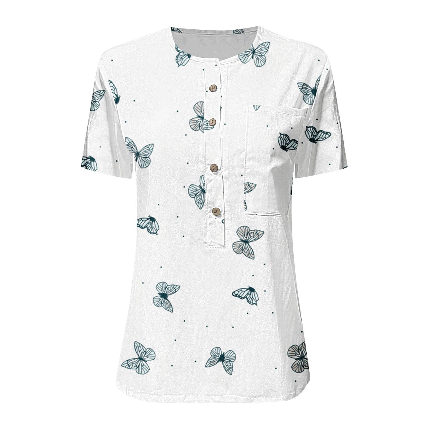 Casual Irregular Printed Loose Fitting Shirt