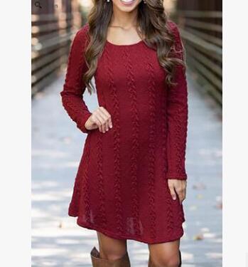 Women Causal  Short Sweater Dress Female Autumn Winter White Long Sleeve Loose knitted Sweaters Dresses