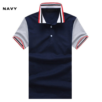 Summer Foreign Trade New Fashion Thread Collar Short Sleeve T-shirt European Size Men's Casual Slim Polo Shirt