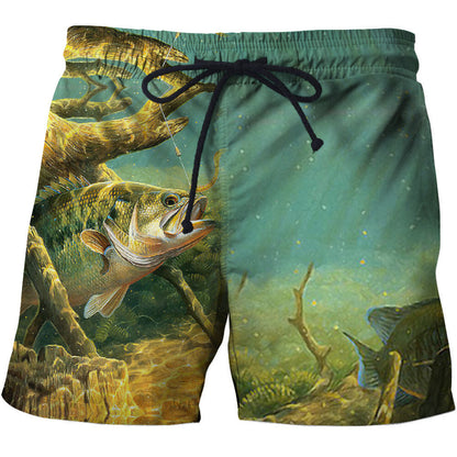 Men's Digital Printing Casual Straight-leg Shorts