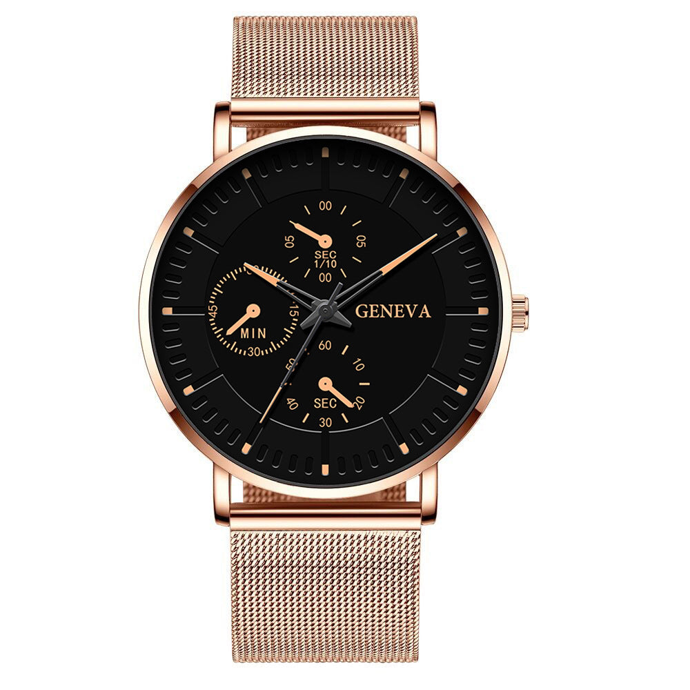 Korean Fashion Watch Men's Mesh Strap Simple