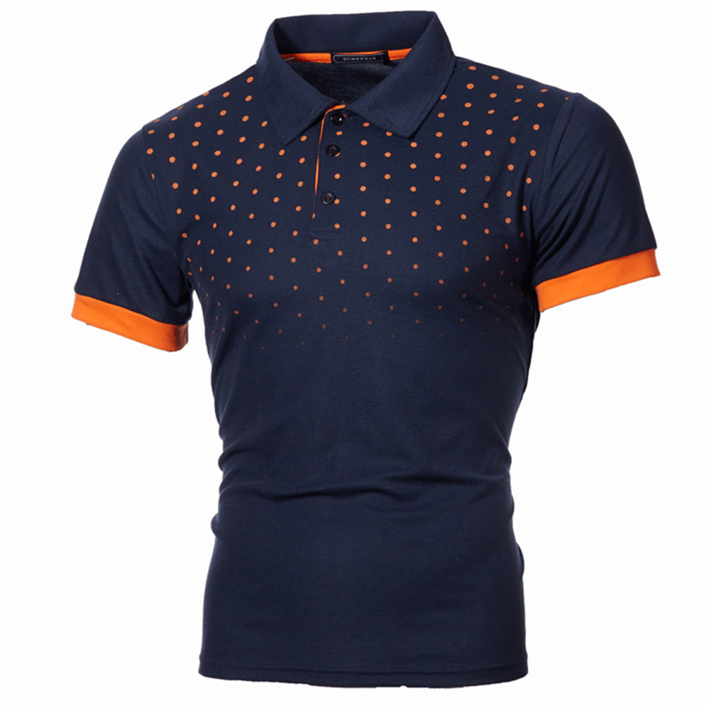 Pure Color Cotton Short-Sleeved Casual Polo Shirt