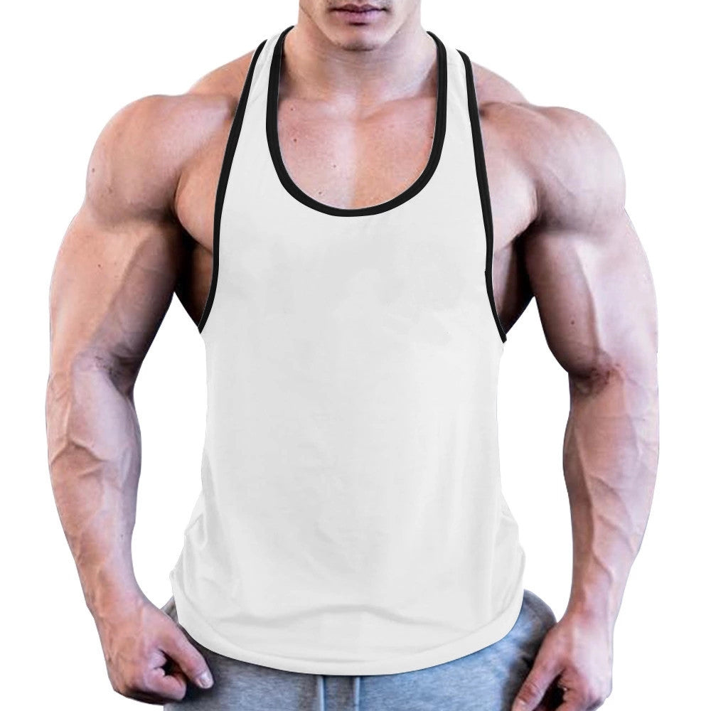 Men's Solid Color Wide Shoulder I-shaped Vest